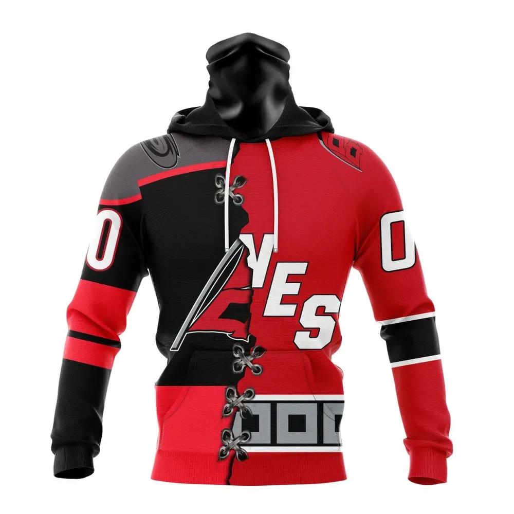 NHL Carolina Hurricanes Special Home Mix Reverse Retro Personalized Kits Mask Hoodie