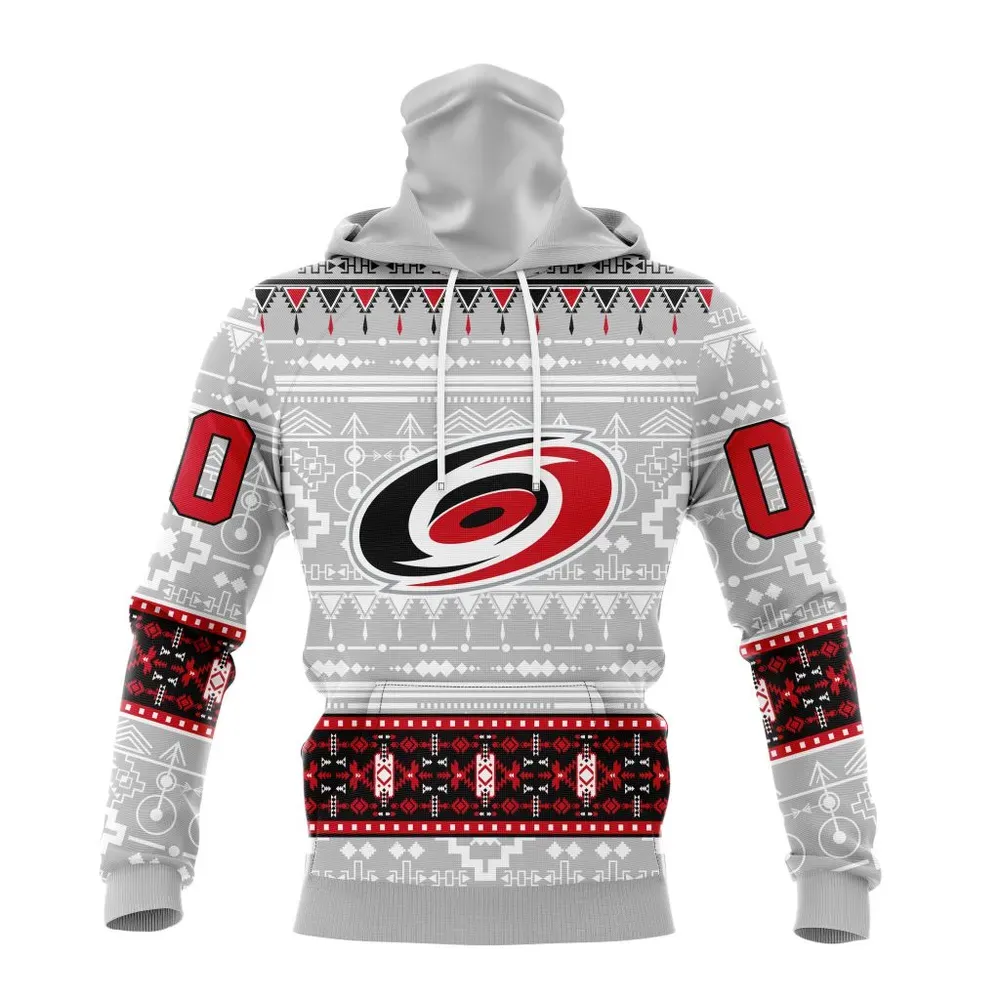 NHL Carolina Hurricanes Special Native Design St2302 Mask Hoodie