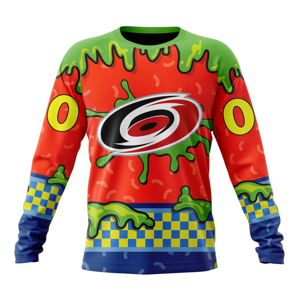 NHL Carolina Hurricanes Special Nickelodeon Design St2301 Long Sleeved Sweatshirt 