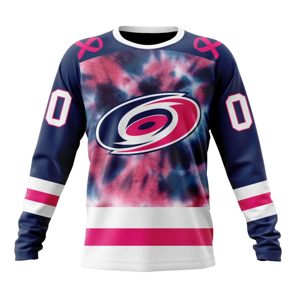 NHL Carolina Hurricanes Special Pink October Fight Breast Cancer St2303 Long Sleeved Sweatshirt 