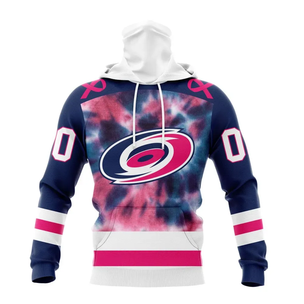 NHL Carolina Hurricanes Special Pink October Fight Breast Cancer St2303 Mask Hoodie