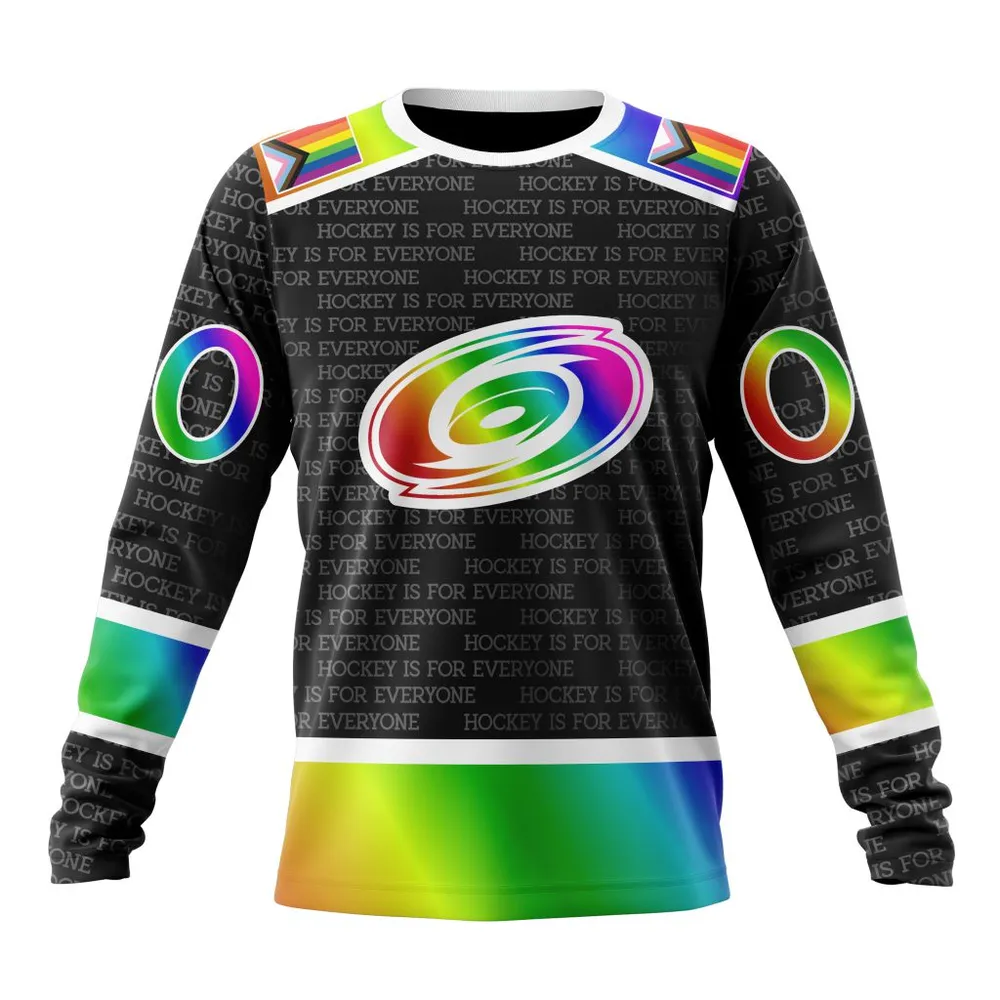 NHL Carolina Hurricanes Special Pride Design Hockey Is For Everyone Long Sleeved Sweatshirt 