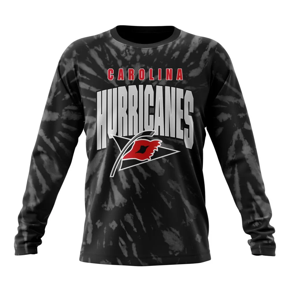 NHL Carolina Hurricanes Special Retro Vintage Tie Dye St2201 Long Sleeved Sweatshirt 