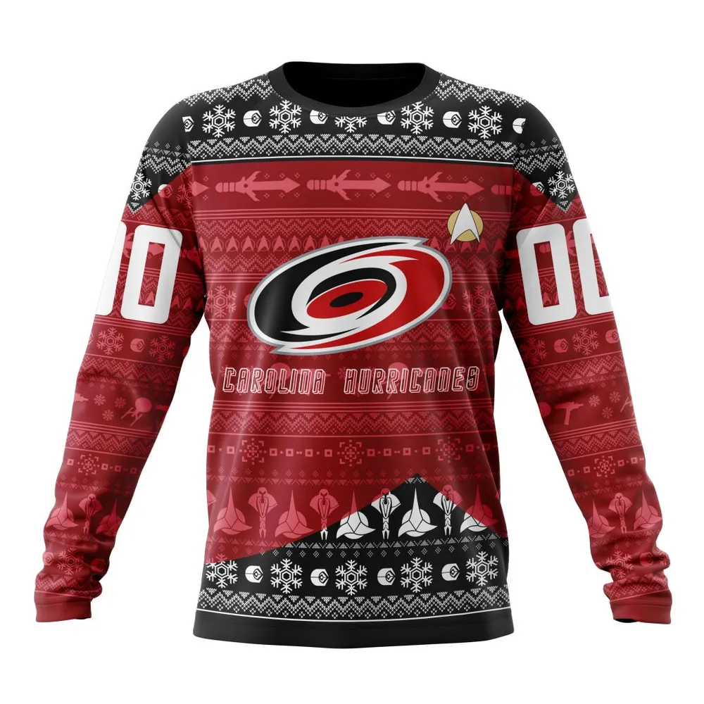 NHL Carolina Hurricanes Special Star Trek Design St2201 Long Sleeved Sweatshirt 