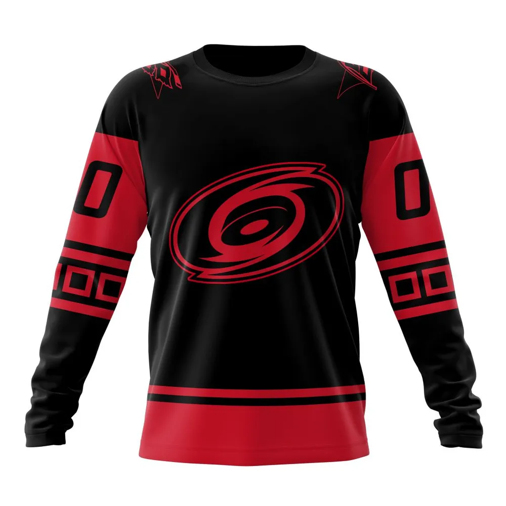 NHL Carolina Hurricanes Special Two-Tone Design St2401 Long Sleeved Sweatshirt 