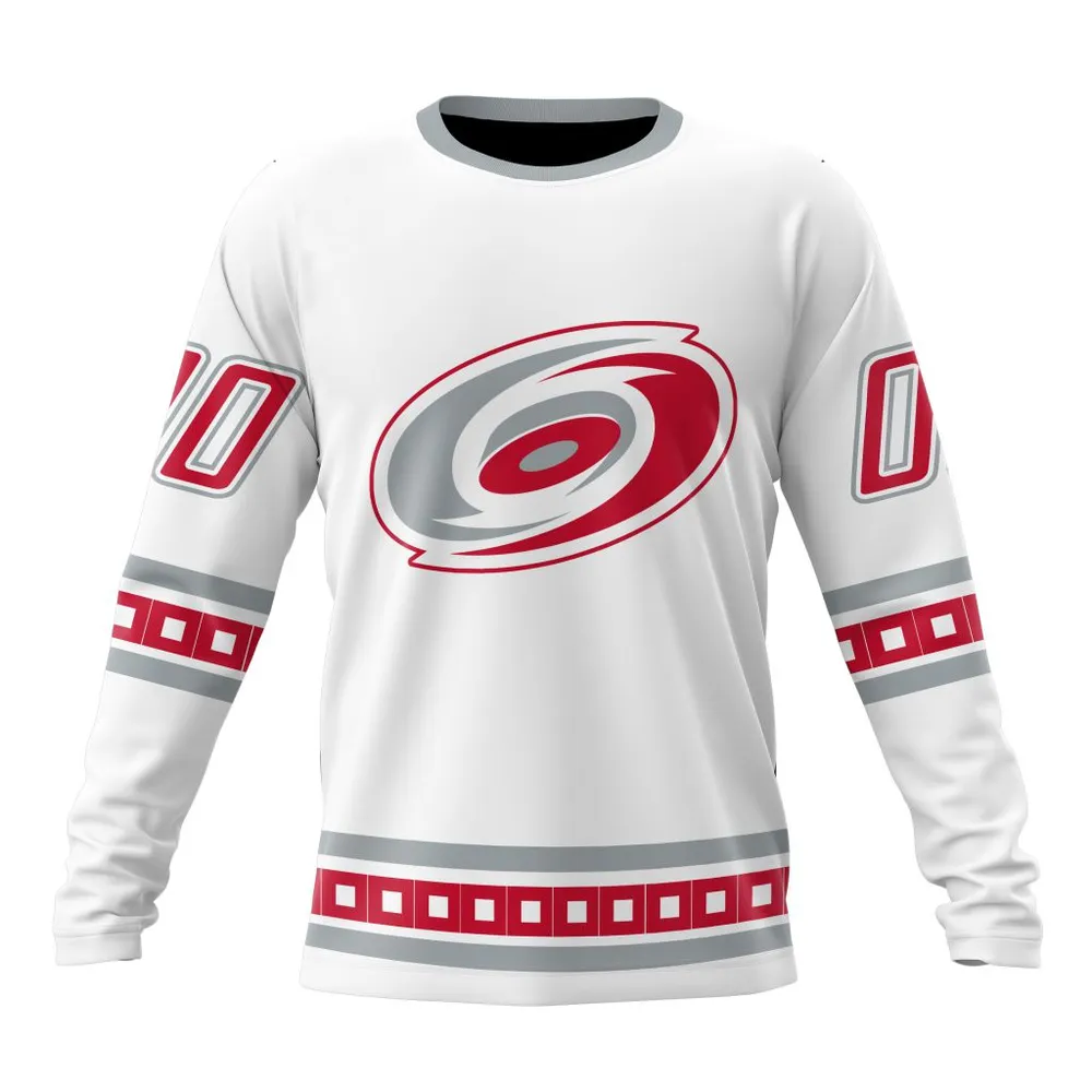 NHL Carolina Hurricanes Special Whiteout Design St2401 Long Sleeved Sweatshirt 