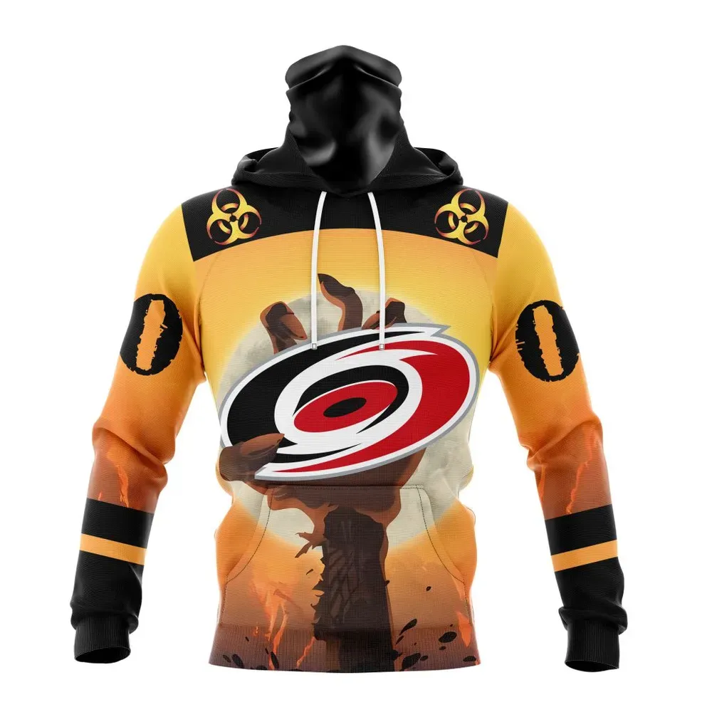 NHL Carolina Hurricanes Special Zombie Design For Halloween St2305 Mask Hoodie