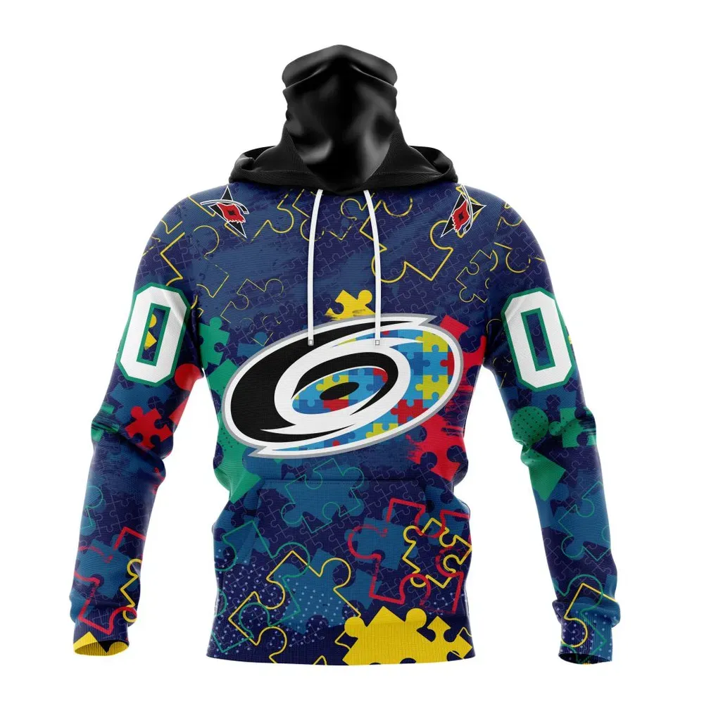 NHL Carolina Hurricanes | Specialized Fearless Aganst Autism Mask Hoodie