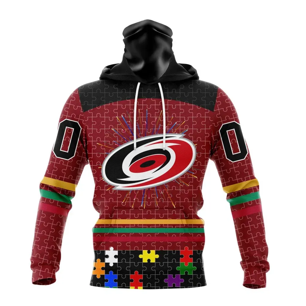 NHL Carolina Hurricanes | Specialized Fearless Aganst Autism V0122 Mask Hoodie