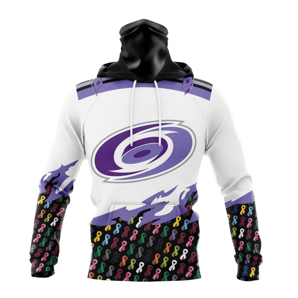 NHL Carolina Hurricanes | Specialized Kits In October We Stand Together We Can Beat Cancer Mask Hoodie