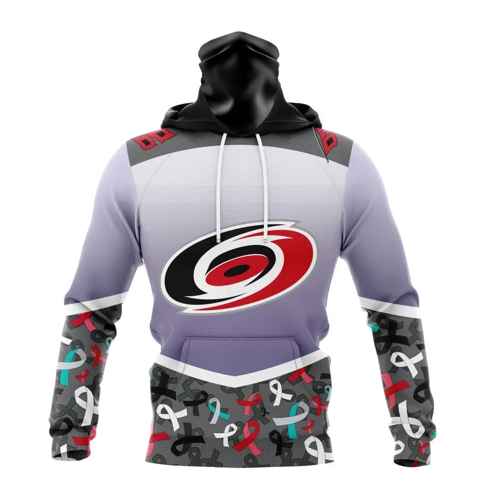 NHL Carolina Hurricanes | Specialized Sport Fights Again All Cancer V0122 Mask Hoodie