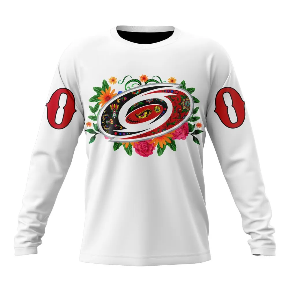 NHL Carolina Hurricanes | Specialized Unisex Kits Dia De Muertos Long Sleeved Sweatshirt 