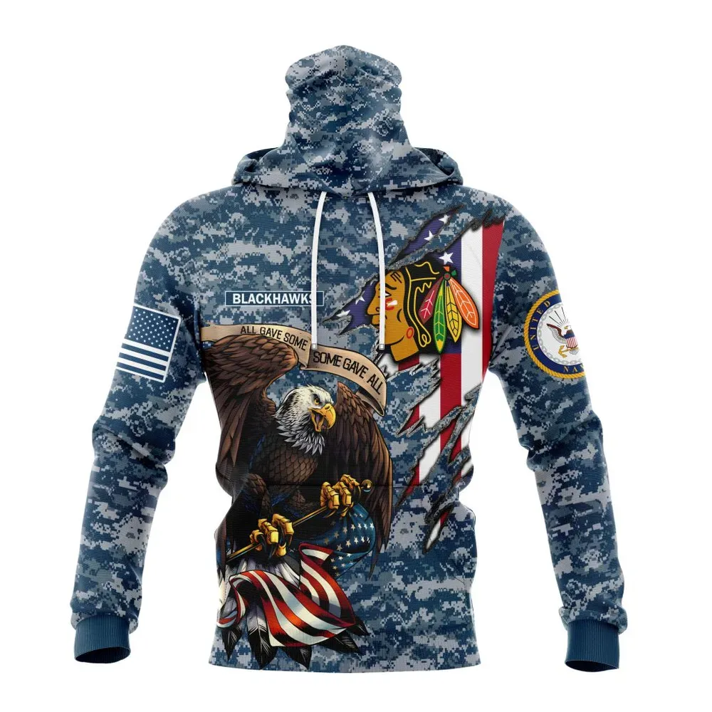 NHL Chicago Blackhawks Honor Us Navy Veterans St2202 Mask Hoodie