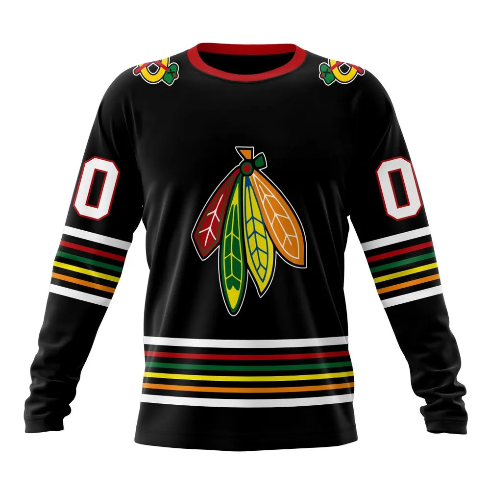 NHL Chicago Blackhawks Personalized Alternate Concepts Kits St2401 Long Sleeved Sweatshirt 