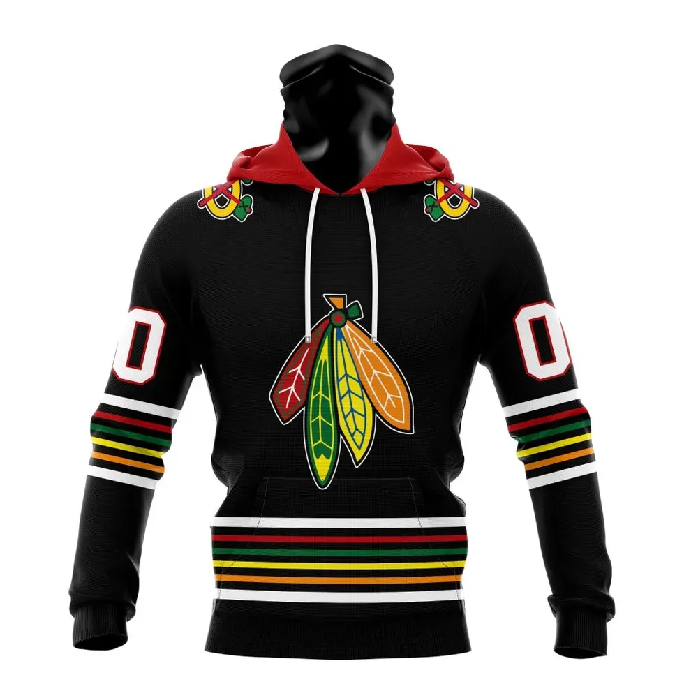 NHL Chicago Blackhawks Personalized Alternate Concepts Kits St2401 Mask Hoodie