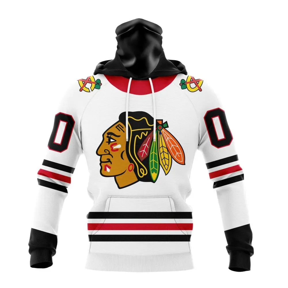 NHL Chicago Blackhawks Personalized Away Kits Mask Hoodie