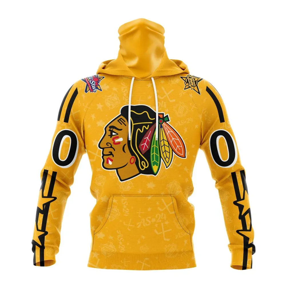 NHL Chicago Blackhawks Special 2024 All-Star Game Design St2401 Mask Hoodie