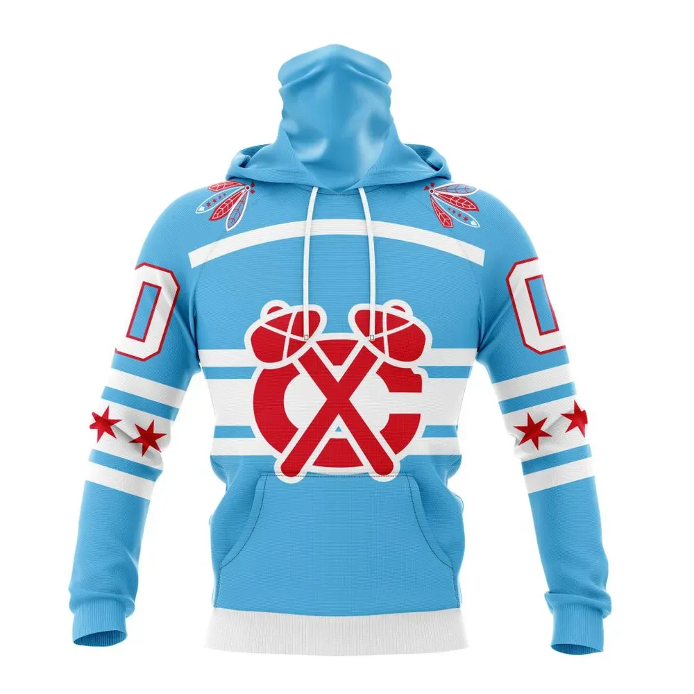 NHL Chicago Blackhawks Special City Connect Design St2402 Mask Hoodie