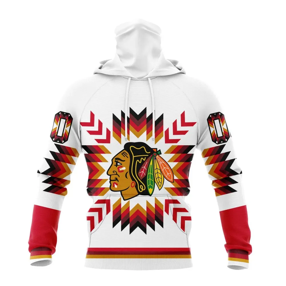 NHL Chicago Blackhawks Special Design With Native Pattern St2302 Mask Hoodie