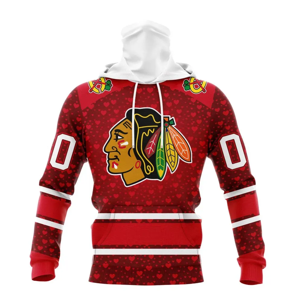 NHL Chicago Blackhawks Special Gift For Valentines Day St2401 Mask Hoodie