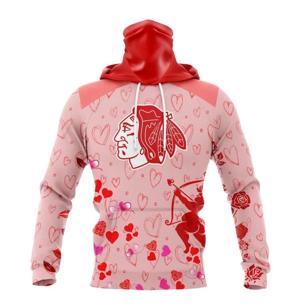 NHL Chicago Blackhawks Special Gift For Valentines Day St2402 Mask Hoodie