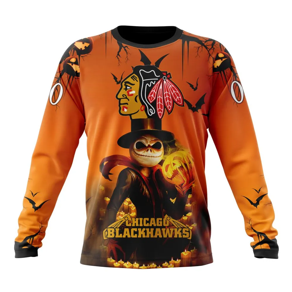 NHL Chicago Blackhawks Special Halloween Concepts St2201 Long Sleeved Sweatshirt 