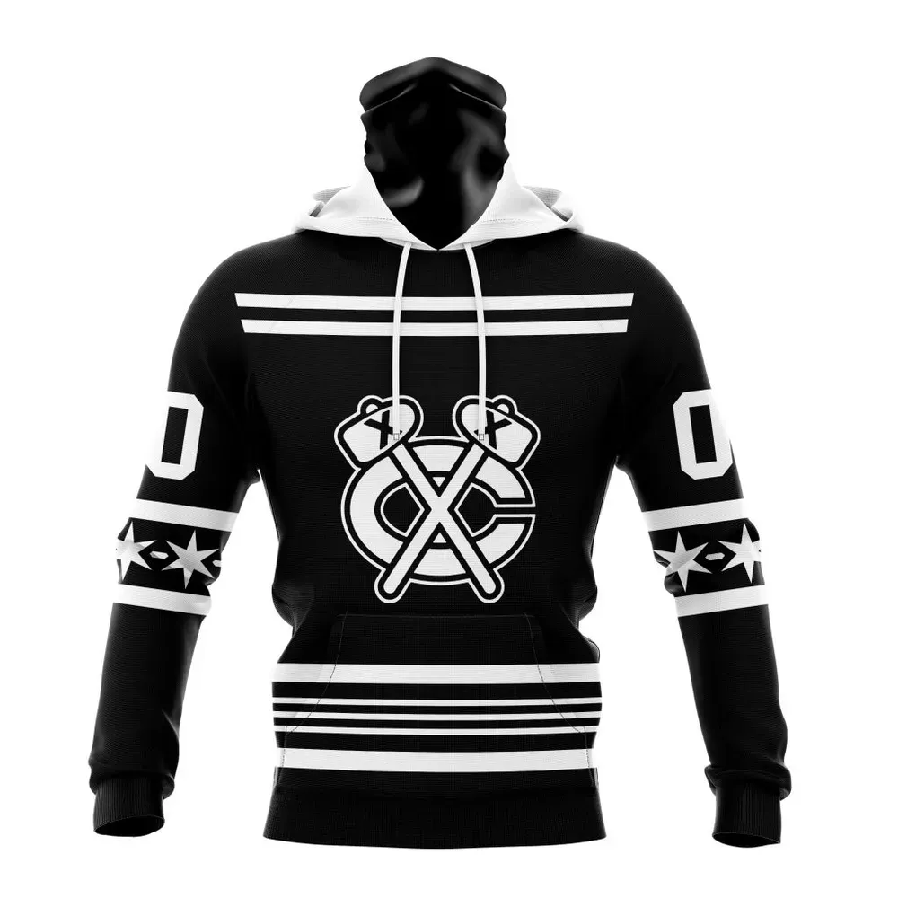 NHL Chicago Blackhawks Special Two-Tone Design St2401 Mask Hoodie