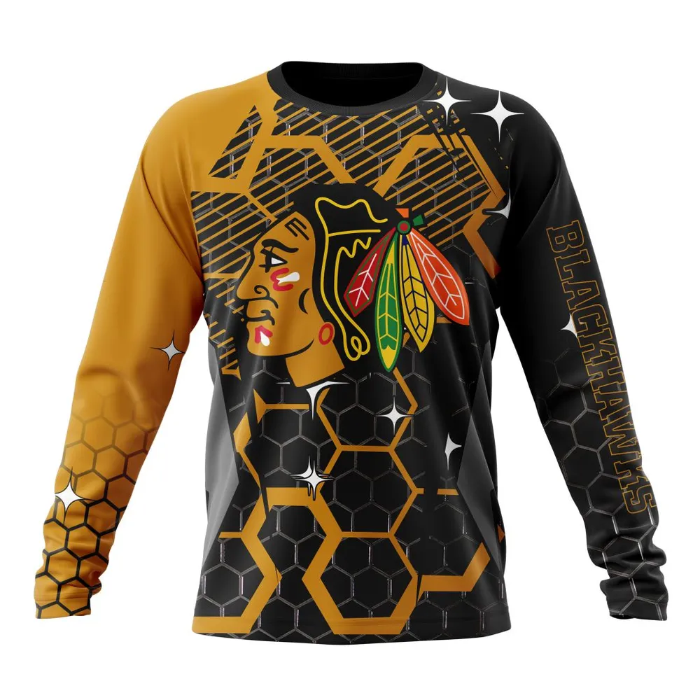 NHL Chicago Blackhawks | Specialized Design With Motocross Syle V0222 Long Sleeved Sweatshirt 