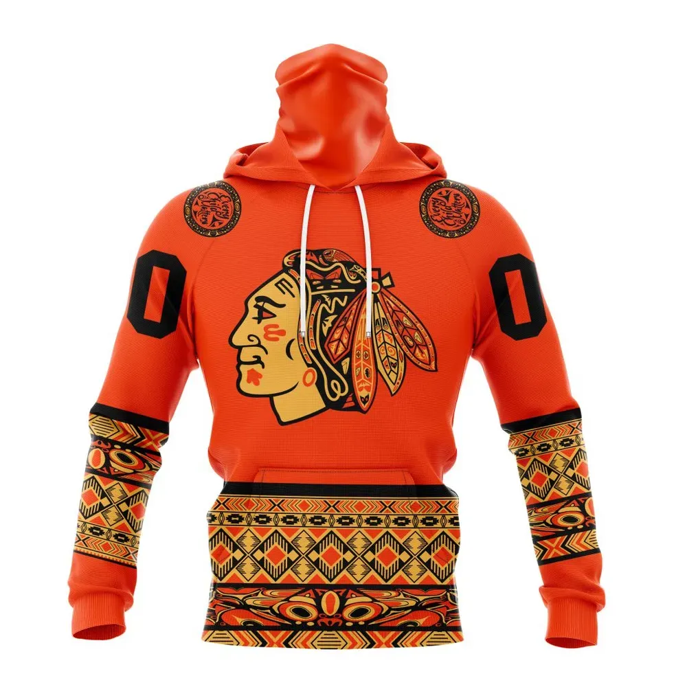 NHL Chicago Blackhawks | Specialized National Day For Truth And Reconciliation Mask Hoodie