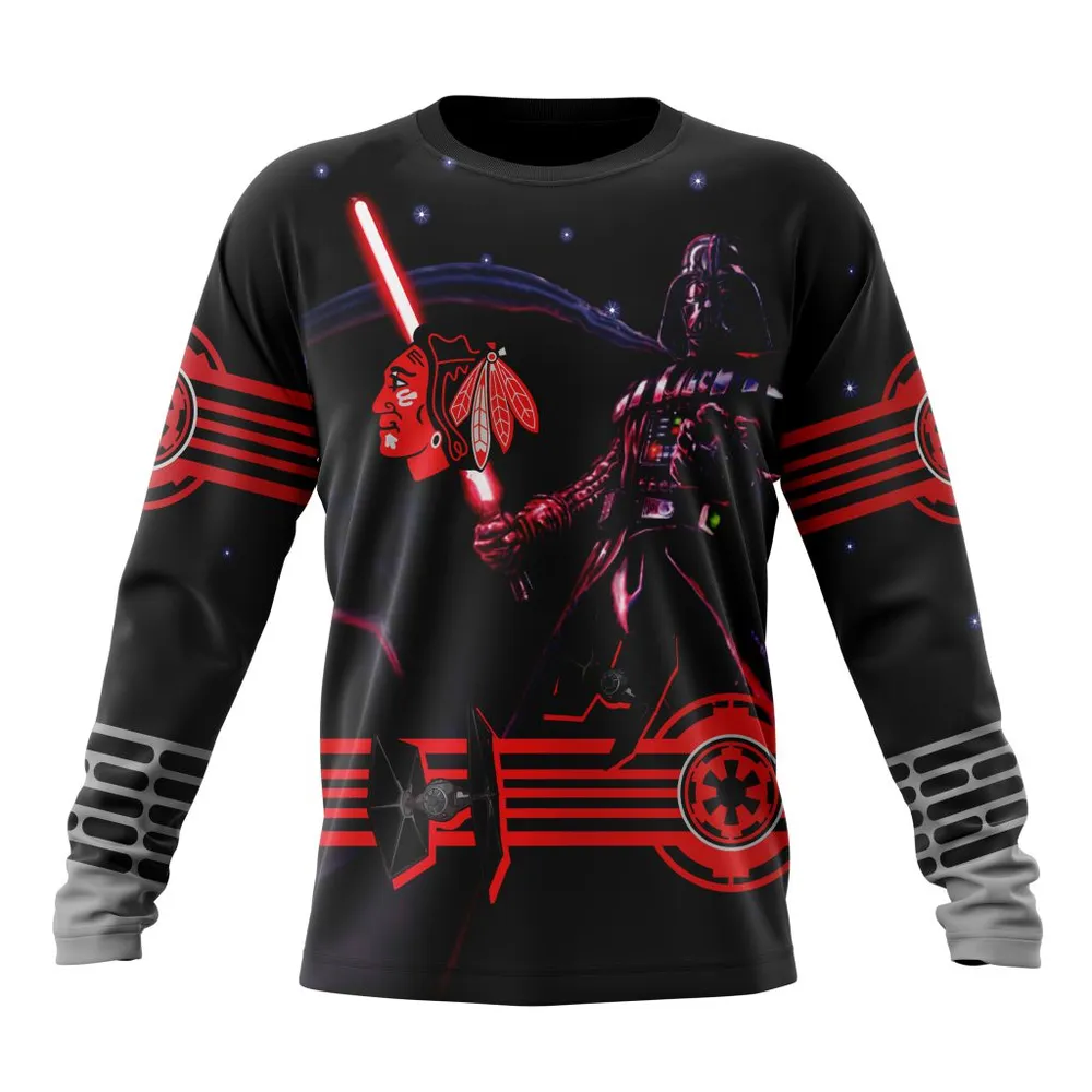 NHL Chicago Blackhawks | Specialized Starwar Darth Vader Version Jersey Long Sleeved Sweatshirt 