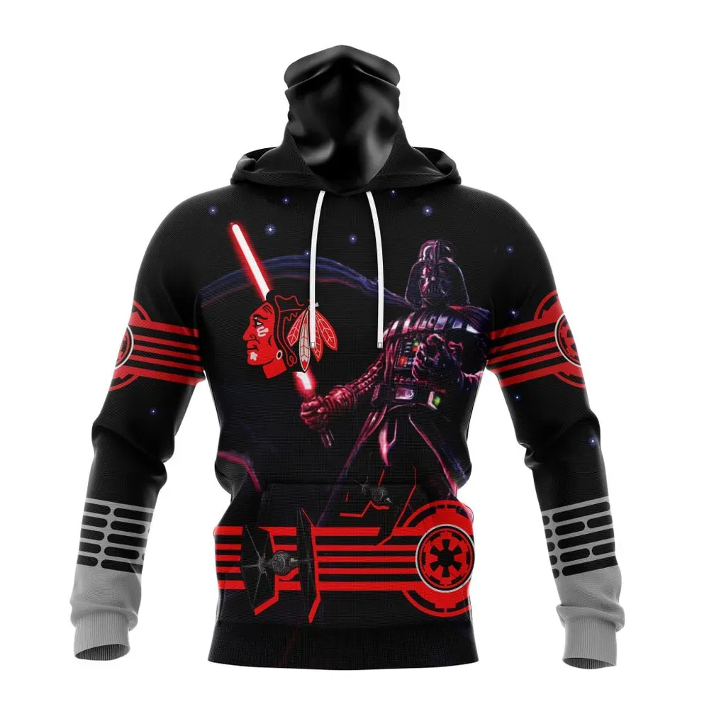 NHL Chicago Blackhawks | Specialized Starwar Darth Vader Version Jersey Mask Hoodie