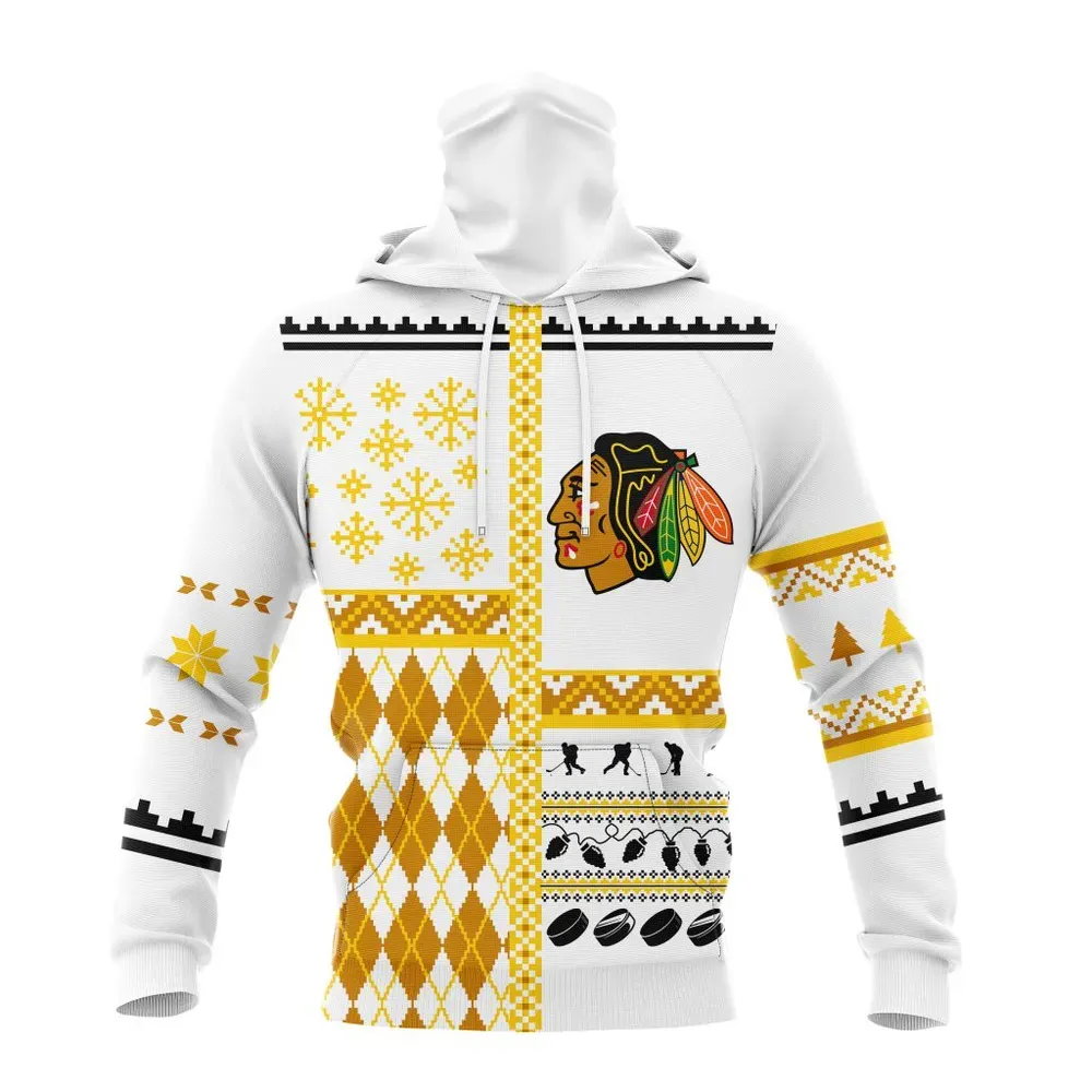 NHL Chicago Blackhawks | Specialized Unisex Christmas Is Coming V01 Mask Hoodie