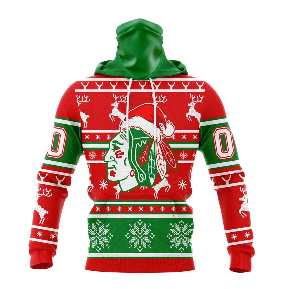 NHL Chicago Blackhawks | Specialized Unisex Christmas Is Coming V02 Mask Hoodie