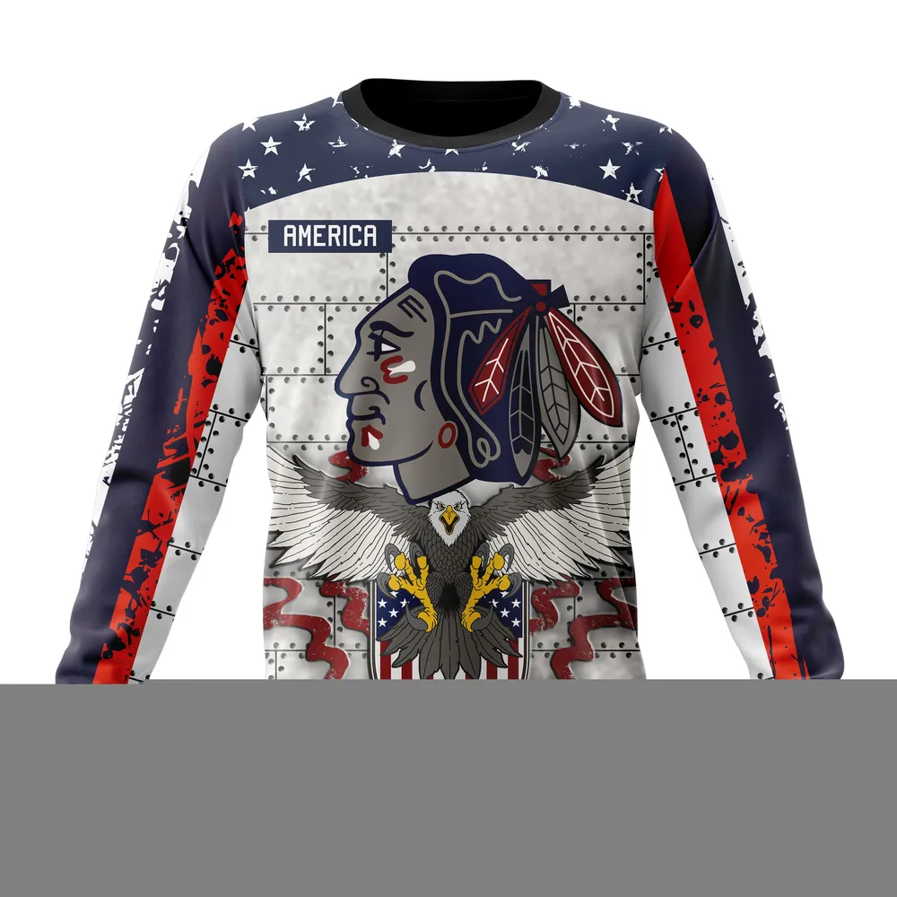 NHL Chicago Blackhawks | Specialized Unisex In Us Concepts V0222 Long Sleeved Sweatshirt 