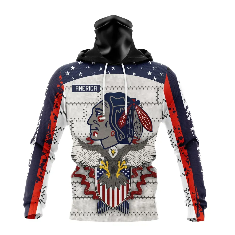 NHL Chicago Blackhawks | Specialized Unisex In Us Concepts V0222 Mask Hoodie