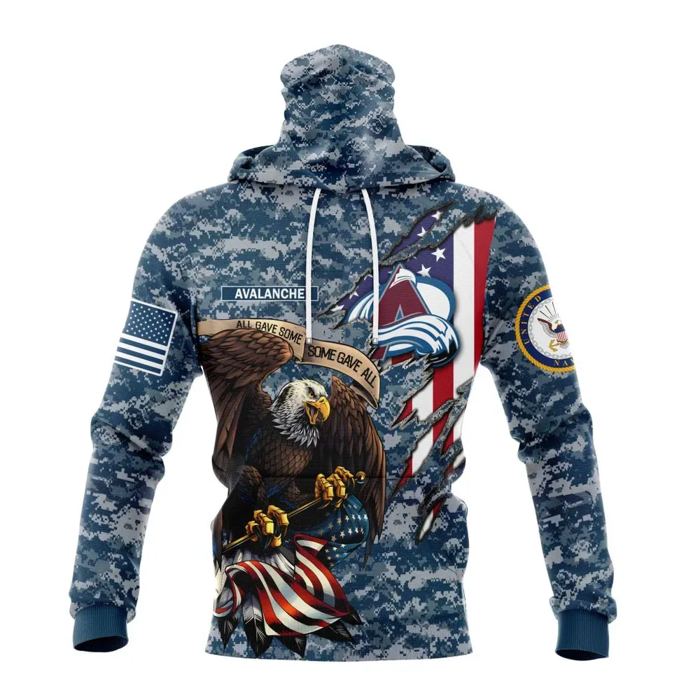 NHL Colorado Avalanche Honor Us Navy Veterans St2202 Mask Hoodie