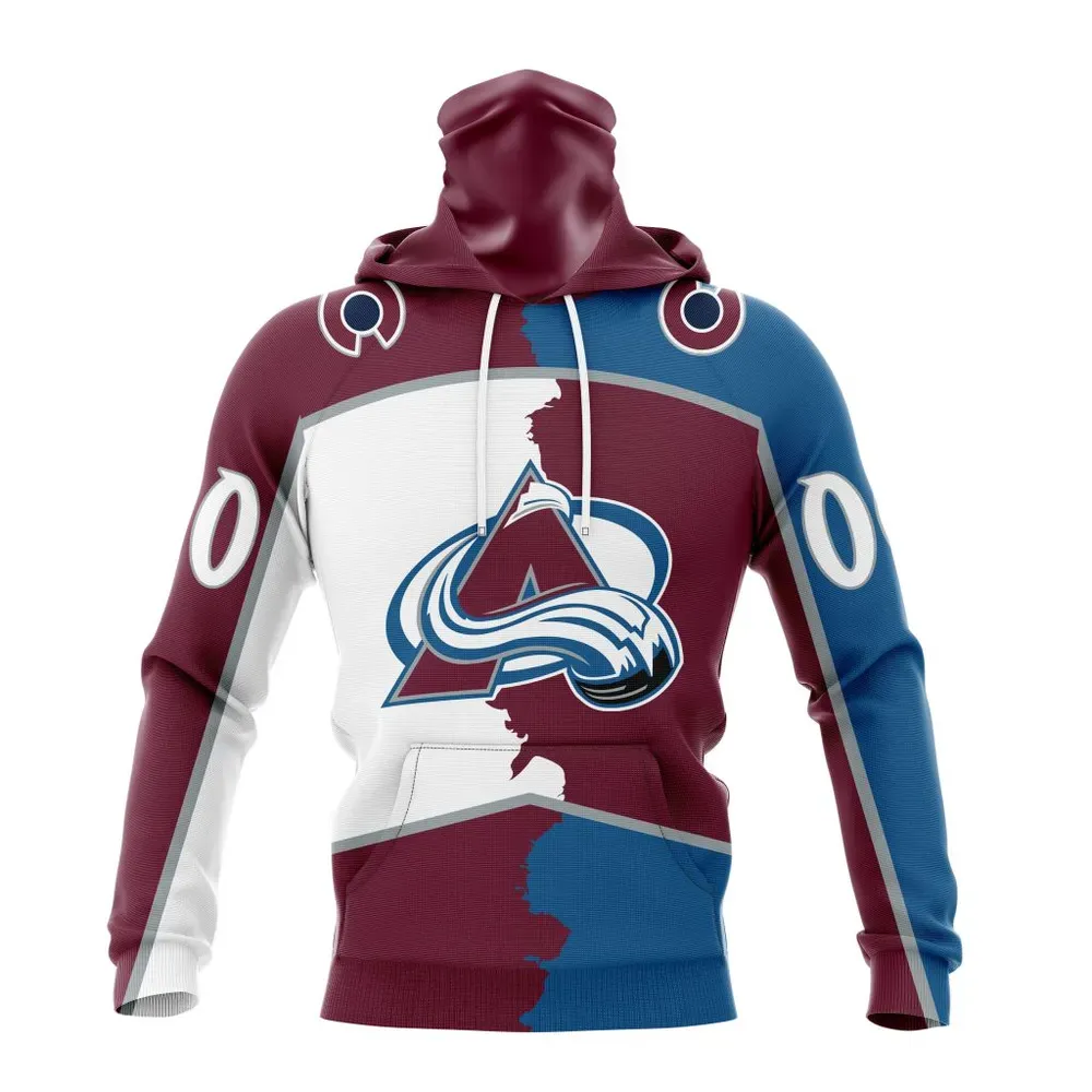 NHL Colorado Avalanche Personalize Home Mix Away Kits Mask Hoodie