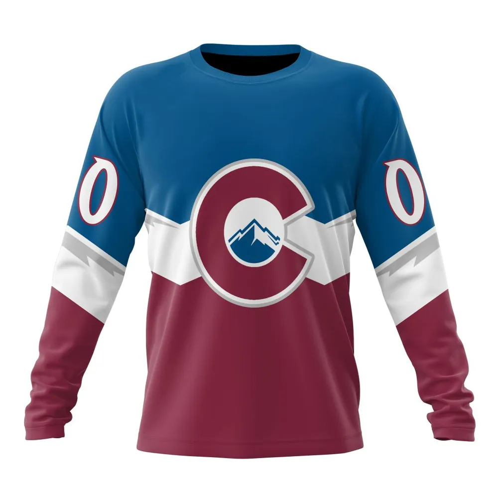 NHL Colorado Avalanche Personalized Alternate Concepts Kits St2401 Long Sleeved Sweatshirt 