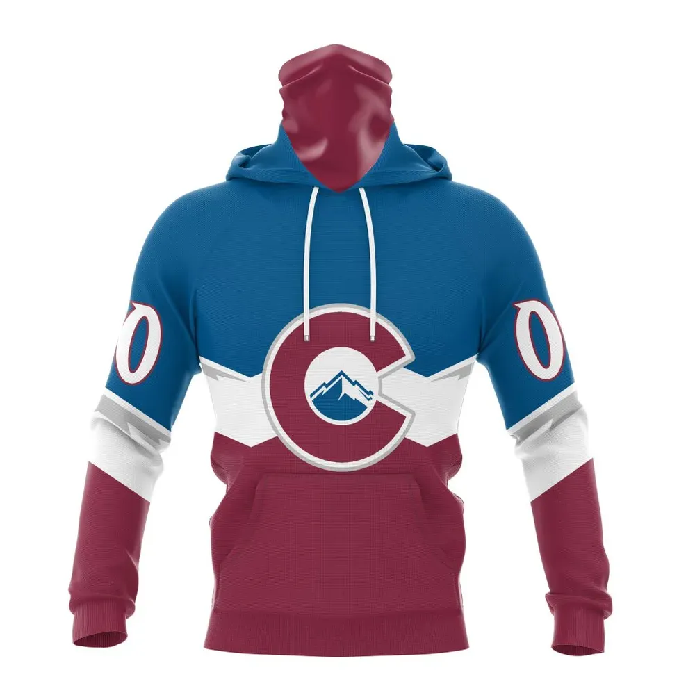 NHL Colorado Avalanche Personalized Alternate Concepts Kits St2401 Mask Hoodie