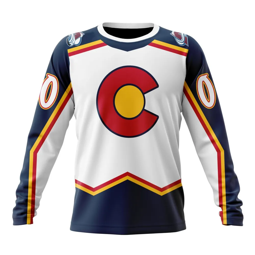 NHL Colorado Avalanche Reverse Retro Kits Long Sleeved Sweatshirt 