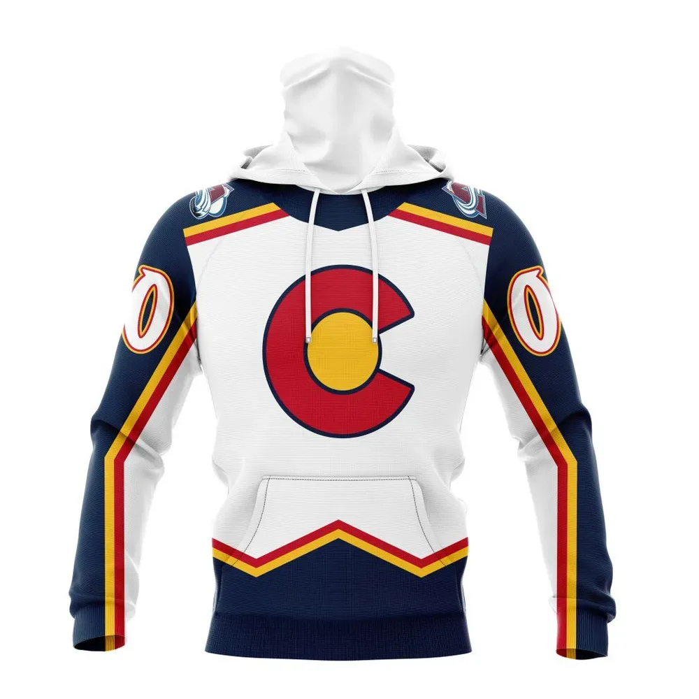 NHL Colorado Avalanche Reverse Retro Kits Mask Hoodie