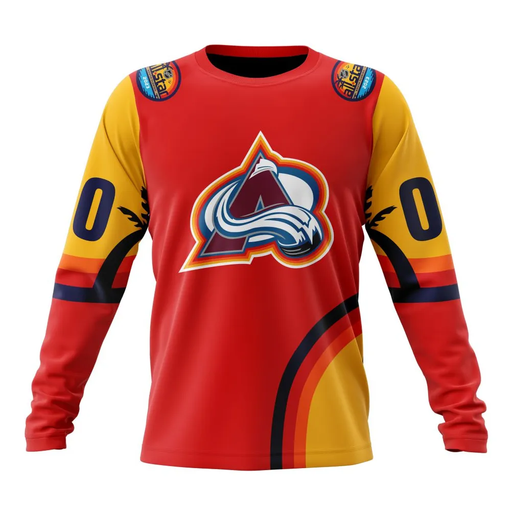 NHL Colorado Avalanche Special All-Star Game Design With Florida Sunset Long Sleeved Sweatshirt 