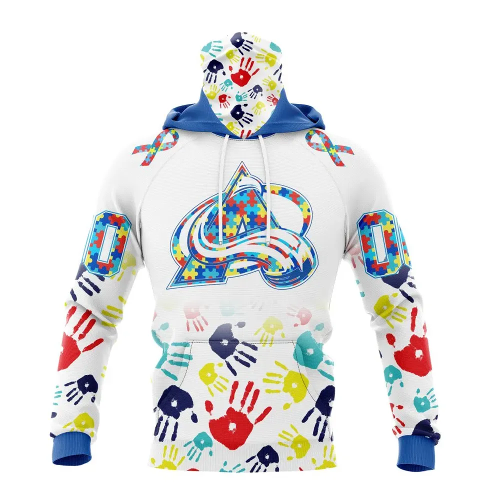 NHL Colorado Avalanche Special Autism Awareness Design St2203 Mask Hoodie