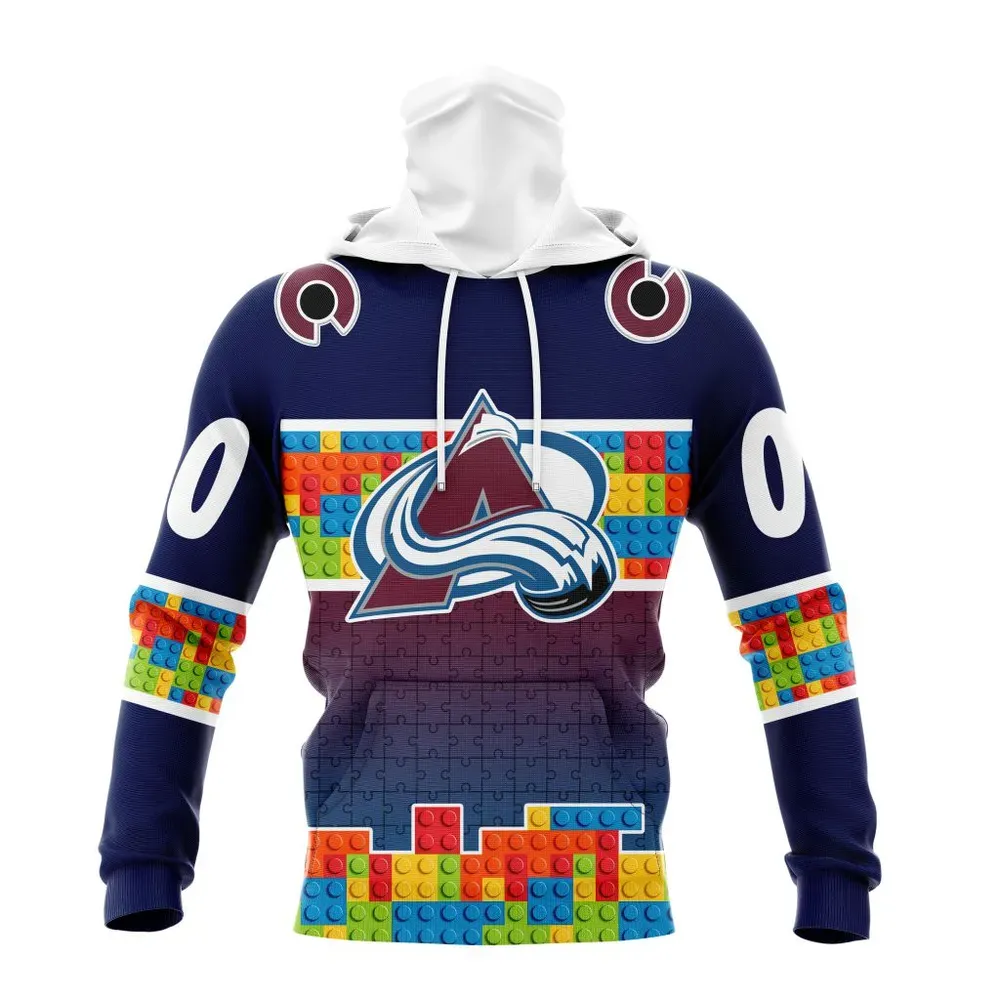 NHL Colorado Avalanche Special Autism Awareness Design V2301 Mask Hoodie