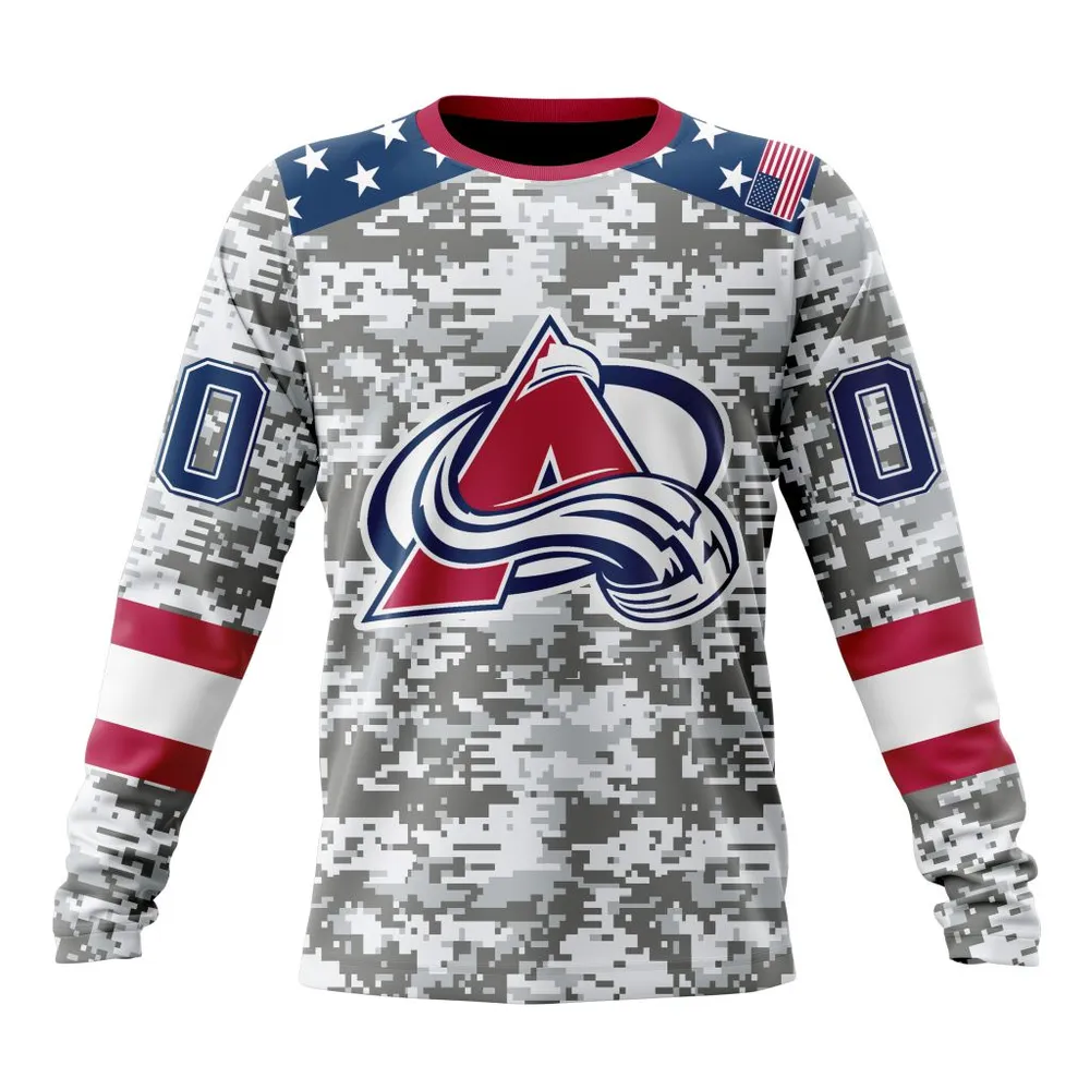 NHL Colorado Avalanche Special Camo Design For Veterans Day St2301 Long Sleeved Sweatshirt 