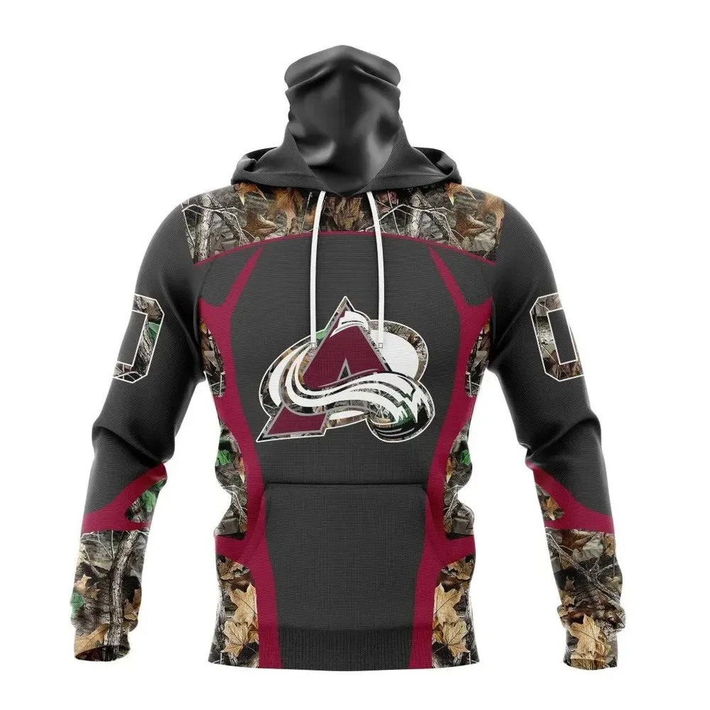 NHL Colorado Avalanche Special Camo Hunting Design V2302 Mask Hoodie