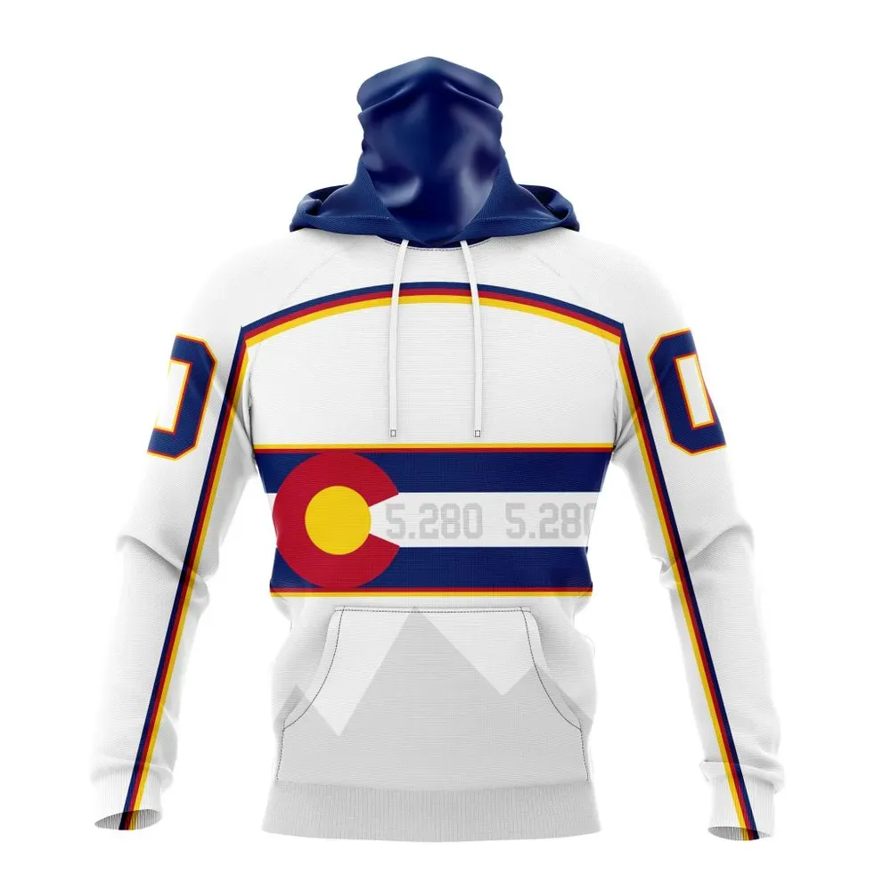 NHL Colorado Avalanche Special City Connect Design St2402 Mask Hoodie