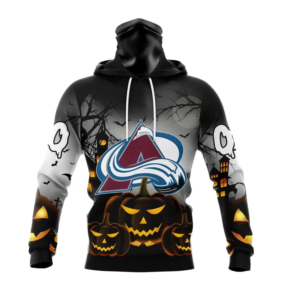 NHL Colorado Avalanche Special Design For Halloween St2302 Mask Hoodie