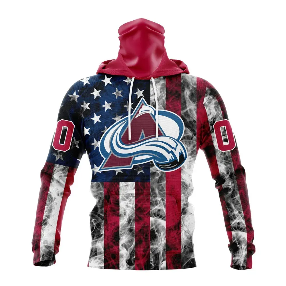 NHL Colorado Avalanche Special Design For Independence Day The Fourth Of July St2401 Mask Hoodie