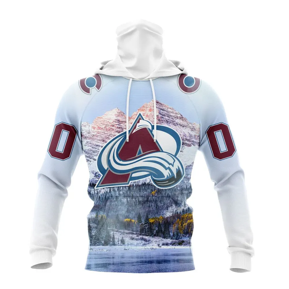 NHL Colorado Avalanche Special Design With Rocky Mountain St2301 Mask Hoodie